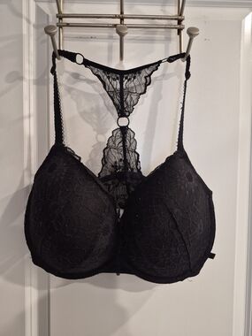 Victoria's Secret Black Lace Racerback Push-Up Bra